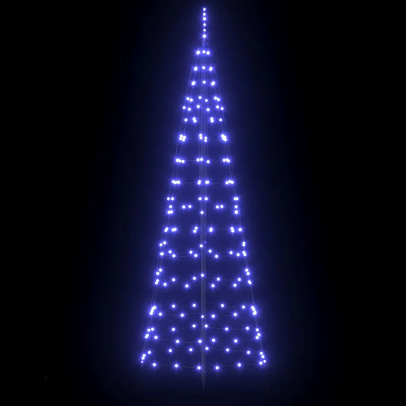 LED Kalėdinė eglutė su žemės kuoleliais Mėlyna 250 cm Geležis