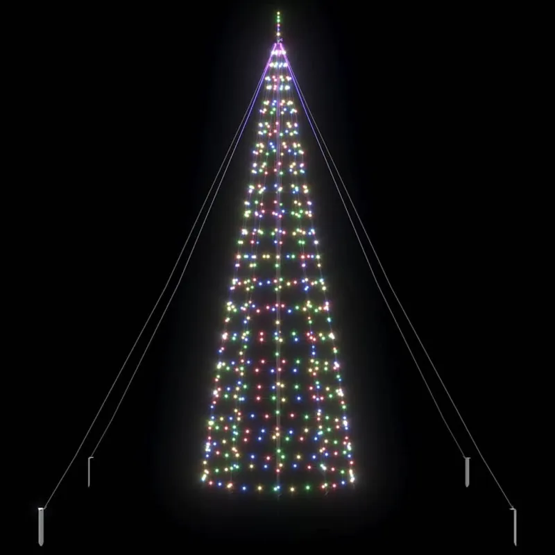 LED Kalėdinė eglutė su žemės kuoleliais Įvairiaspalvis 400 cm