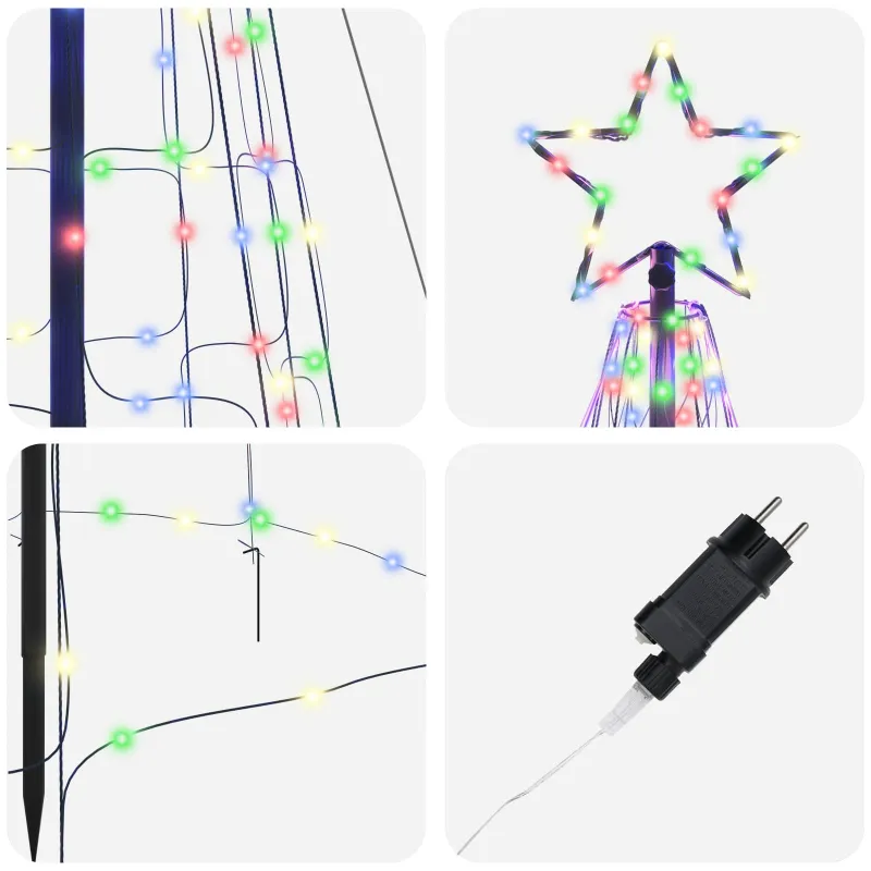 LED Kalėdinė eglutė su žemės kuoleliais Įvairiaspalvis 400 cm