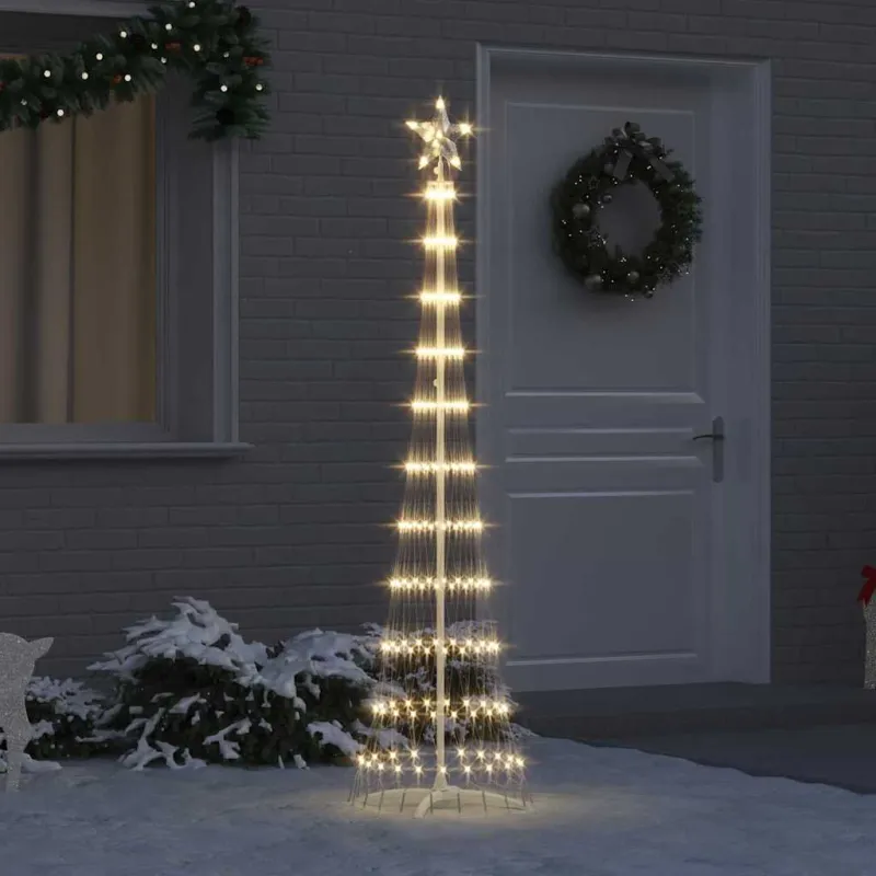 LED Kalėdų medis s stovu Šilta balta 51 x 51 x 190 cm metalas