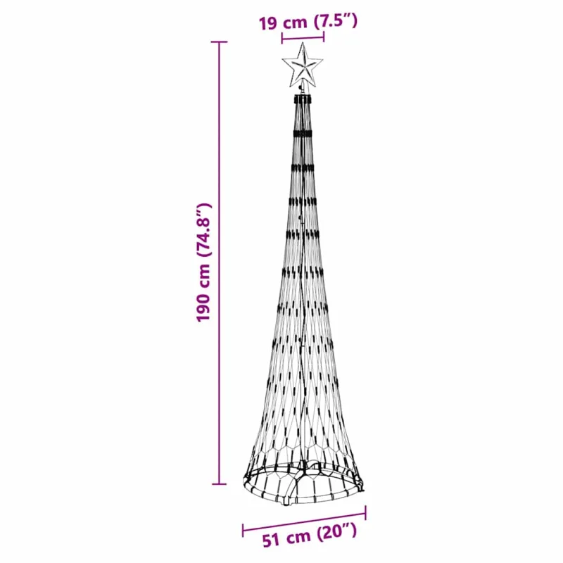 LED Kalėdų medis su 230 LED Mėlyna 51 x 51 x 190 cm metalas