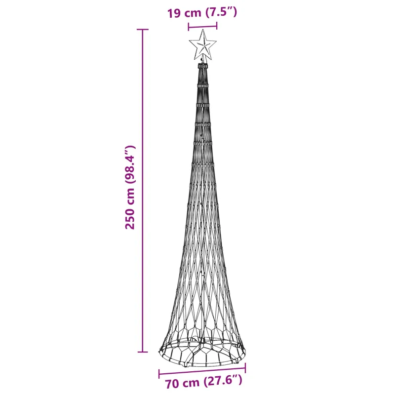 LED Kalėdų medis su 290 LED s stovu Šilta balta 250 cm metalas