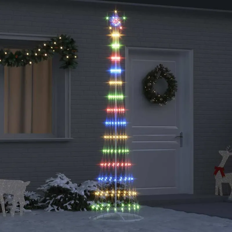 LED Kalėdų medis su 290 LED Įvairiaspalvis 250 cm metalas