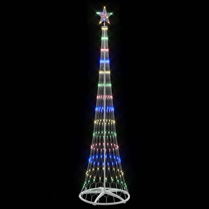 LED Kalėdų medis su 290 LED Įvairiaspalvis 250 cm metalas
