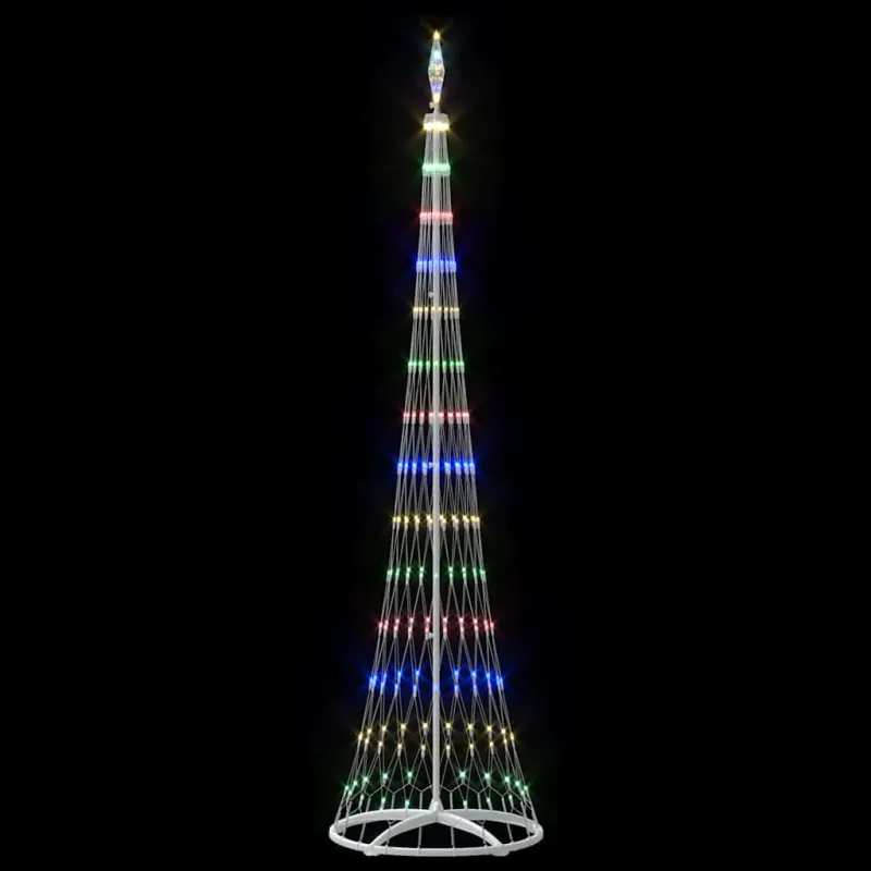 LED Kalėdų medis su 290 LED Įvairiaspalvis 250 cm metalas