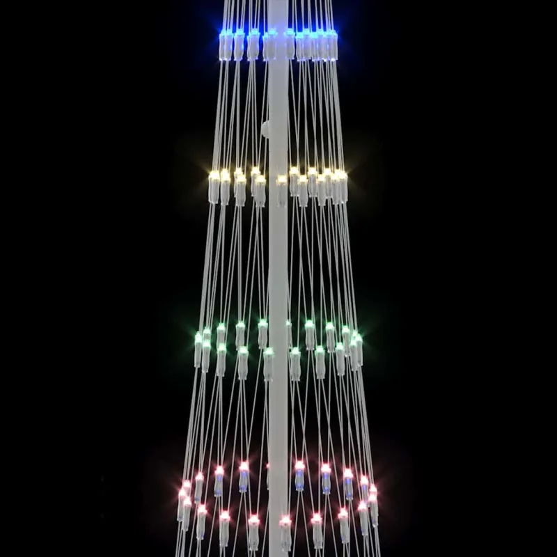 LED Kalėdų medis su 290 LED Įvairiaspalvis 250 cm metalas