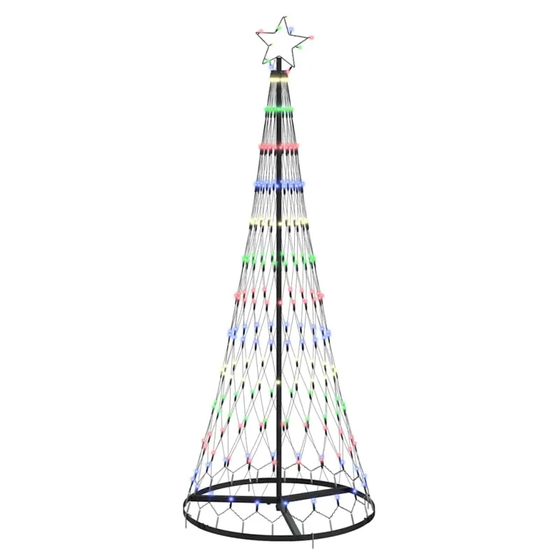 LED Kalėdų medis su 230 LED Įvairiaspalvis 184.5 cm metalas