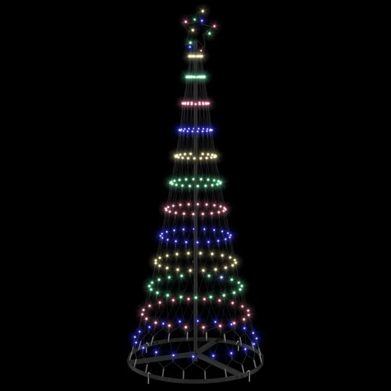LED Kalėdų medis su 230 LED Įvairiaspalvis 184.5 cm metalas