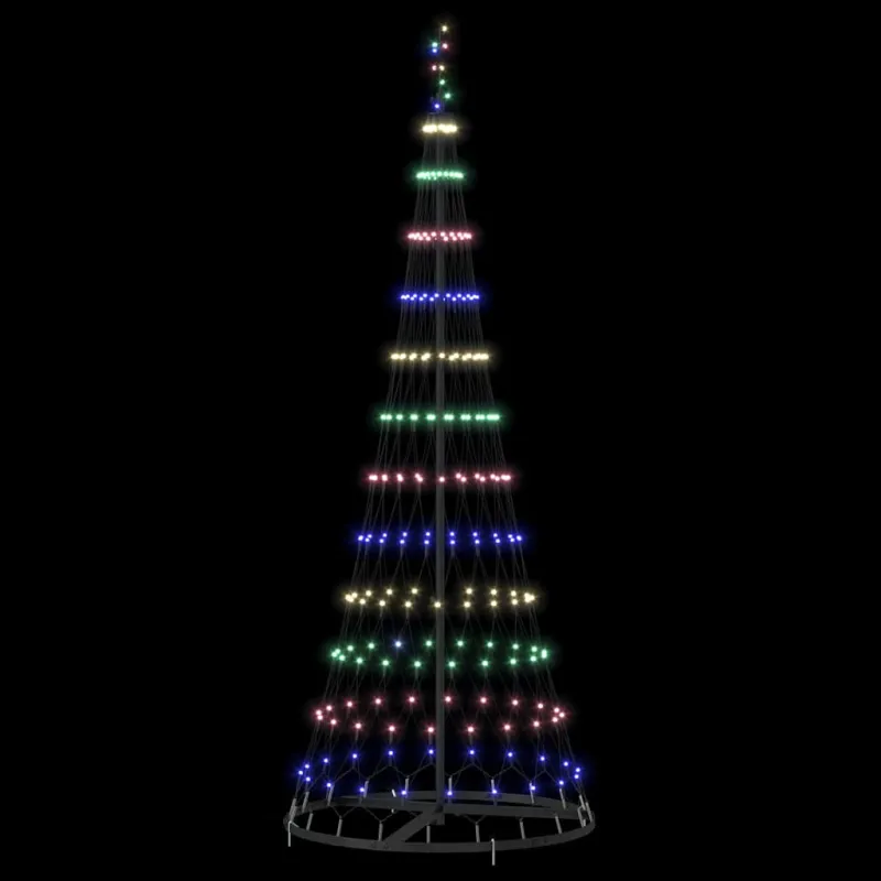 LED Kalėdų medis su 230 LED Įvairiaspalvis 184.5 cm metalas