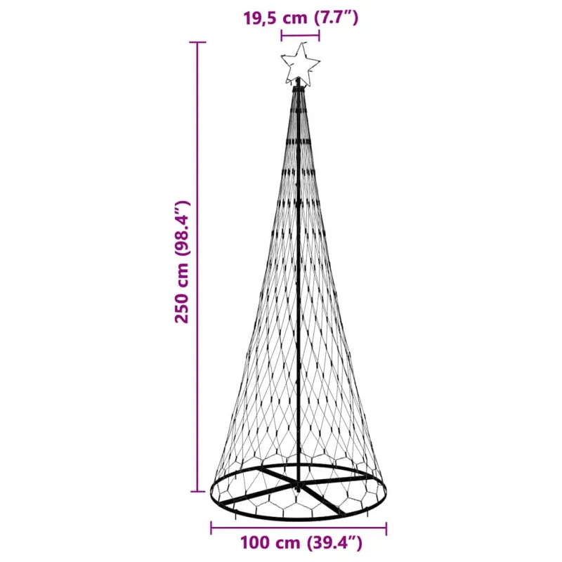 LED Kalėdų medis su 295 LED s stovu Šilta balta 250 cm metalas
