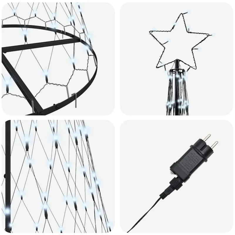 LED Kalėdų medis su 295 LED s stovu Šalta balta 250 cm metalas
