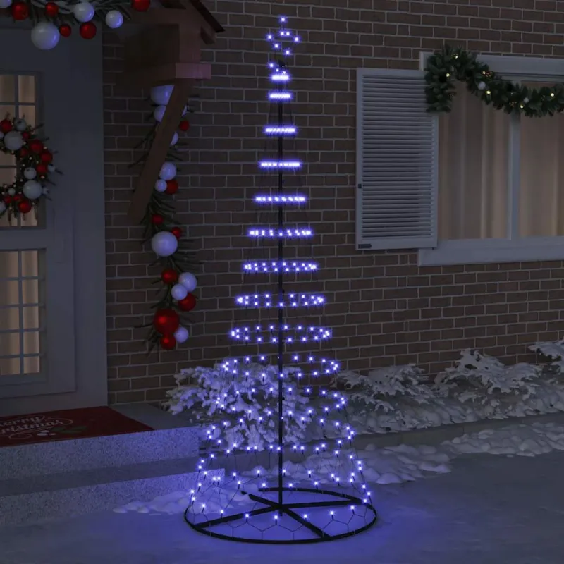 LED Kalėdų medis su 295 LED s stovu Mėlyna 250 cm metalas