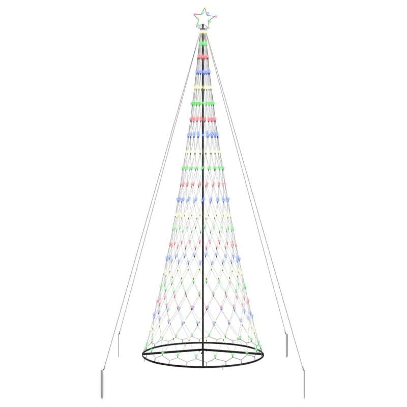 LED Kalėdų medis su 455 LED Įvairiaspalvis 399 cm metalas