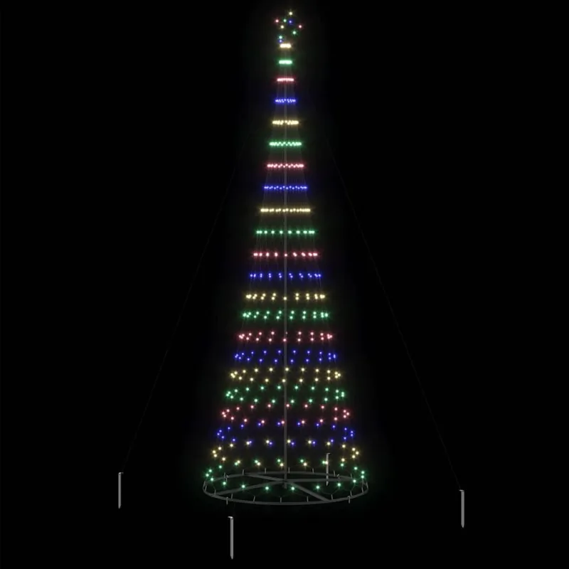 LED Kalėdų medis su 455 LED Įvairiaspalvis 399 cm metalas