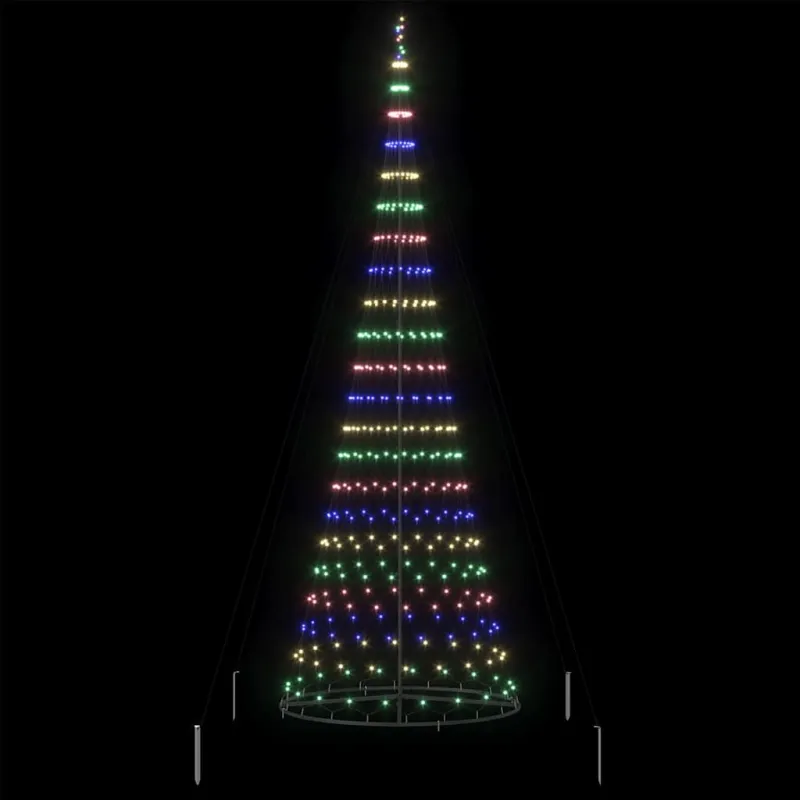 LED Kalėdų medis su 455 LED Įvairiaspalvis 399 cm metalas