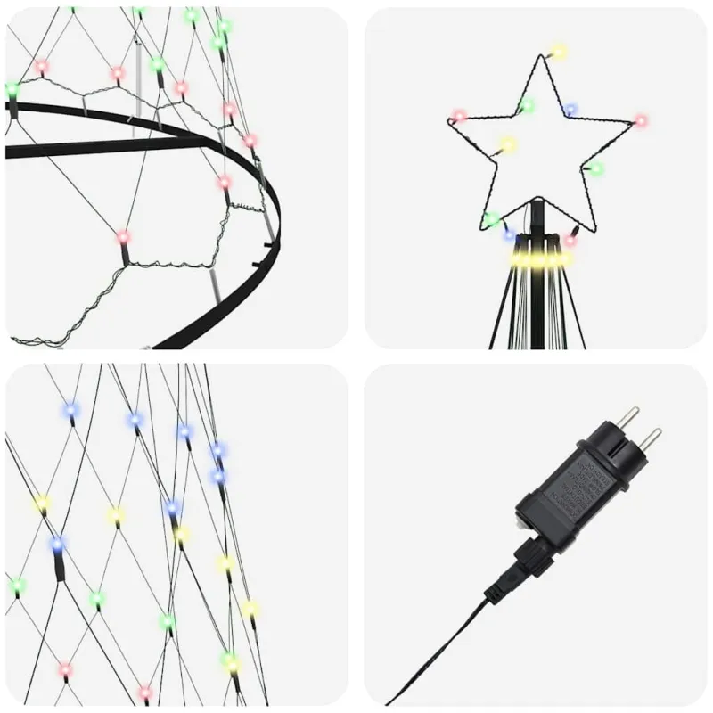 LED Kalėdų medis su 455 LED Įvairiaspalvis 399 cm metalas