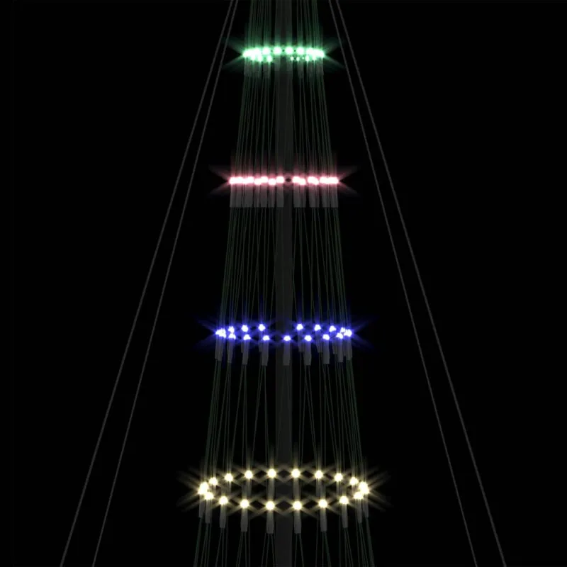LED Kalėdų medis su 455 LED Įvairiaspalvis 399 cm metalas