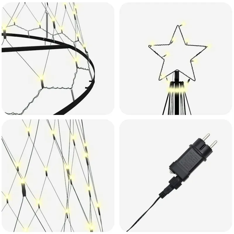 LED Kalėdų medis su 555 LED s stovu Šilta balta 500 cm metalas