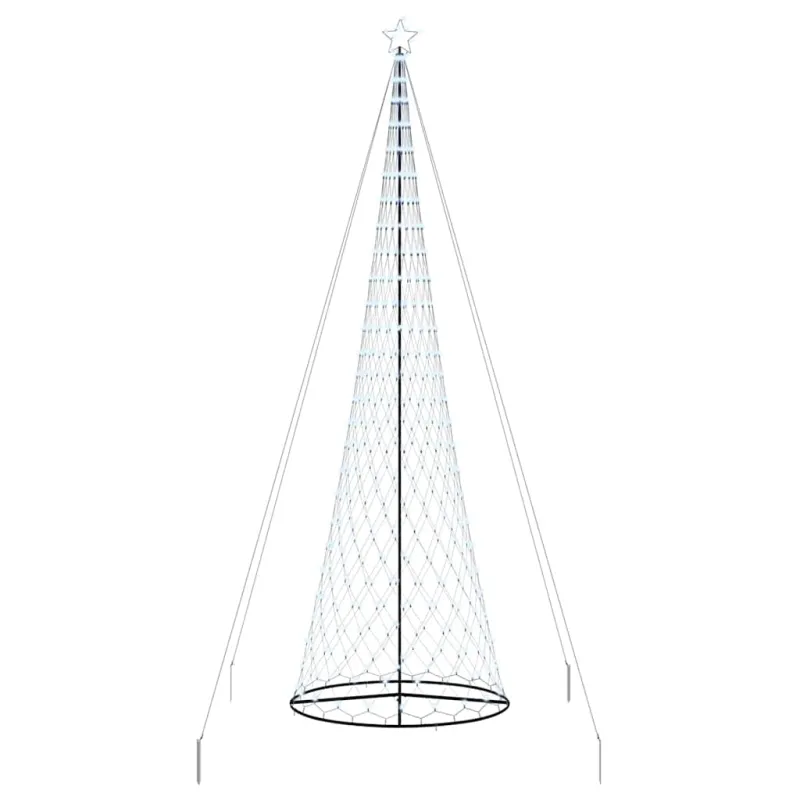LED Kalėdų medis su 555 LED s stovu Šalta balta 500 cm metalas