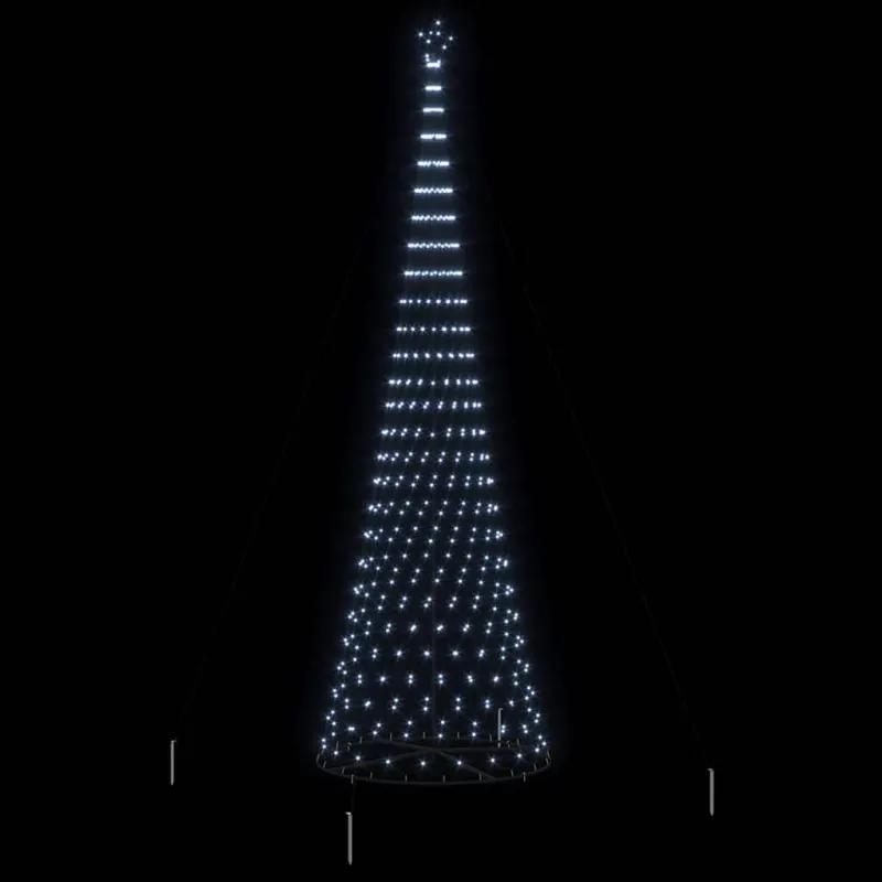 LED Kalėdų medis su 555 LED s stovu Šalta balta 500 cm metalas