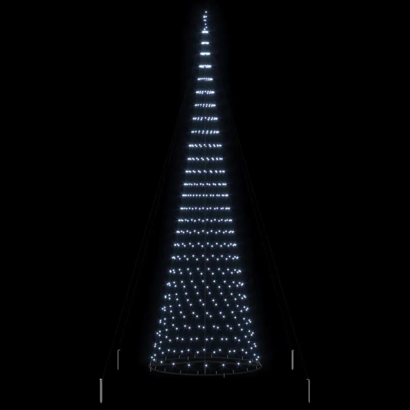 LED Kalėdų medis su 555 LED s stovu Šalta balta 500 cm metalas