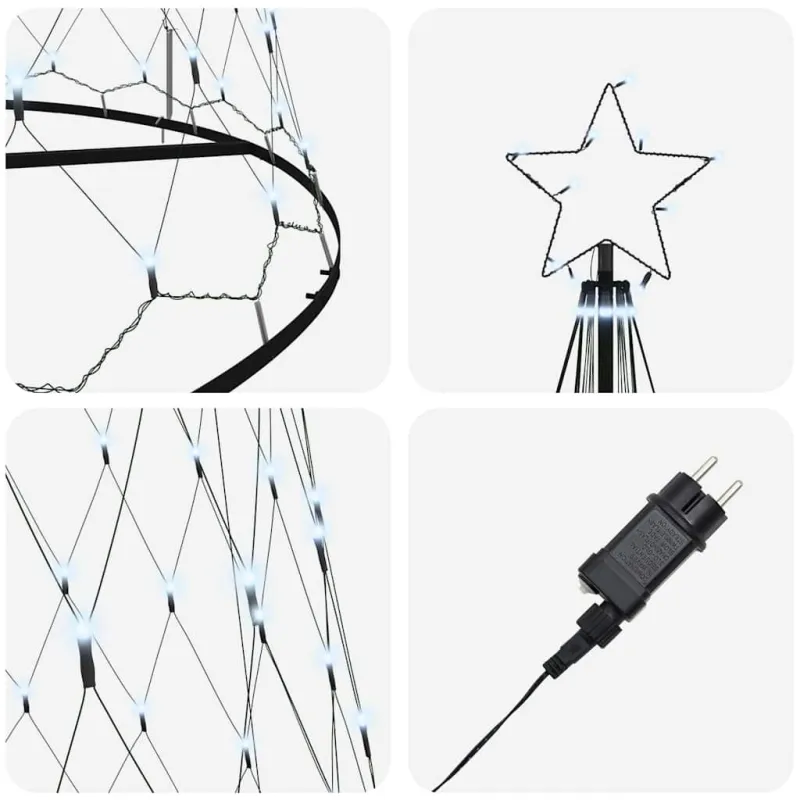 LED Kalėdų medis su 555 LED s stovu Šalta balta 500 cm metalas