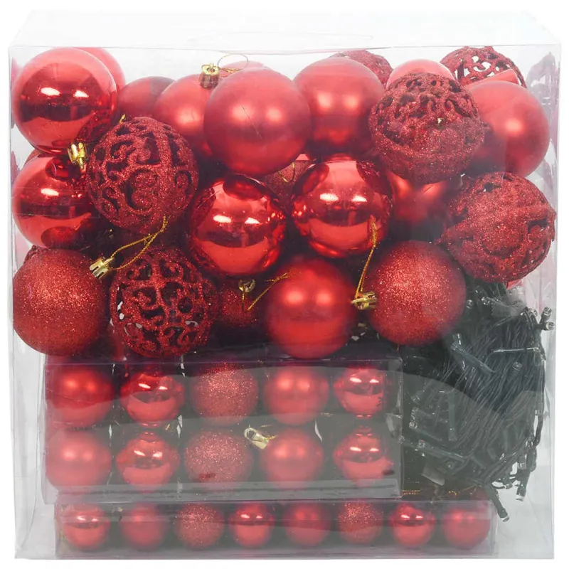 Kalėdinių Kraitės Rinkinys su 300 LED 120 pcs Raudona Plastmasė
