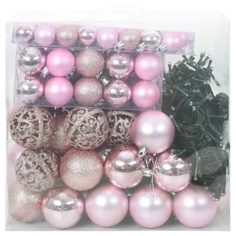 Kalėdinių Kraitės Rinkinys su 300 LED 120 pcs Rožinė Plastmasė