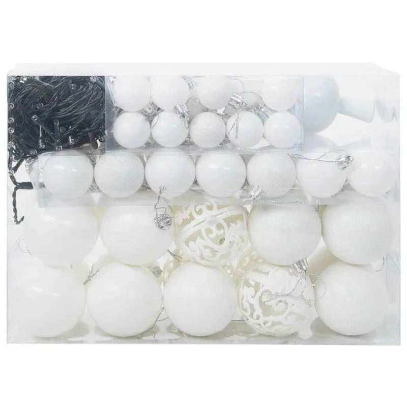 Kalėdinių Kraitės Rinkinys su 150 LED 61 pcs Balta Plastmasė