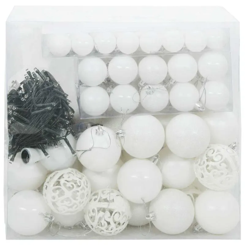 Kalėdinių Kraitės Rinkinys su 300 LED 120 pcs Balta Plastmasė