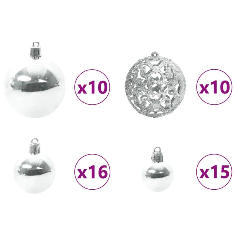 Kalėdinių Kraitės Rinkinys su 300 LED 120 pcs Sidabro Plastmasė