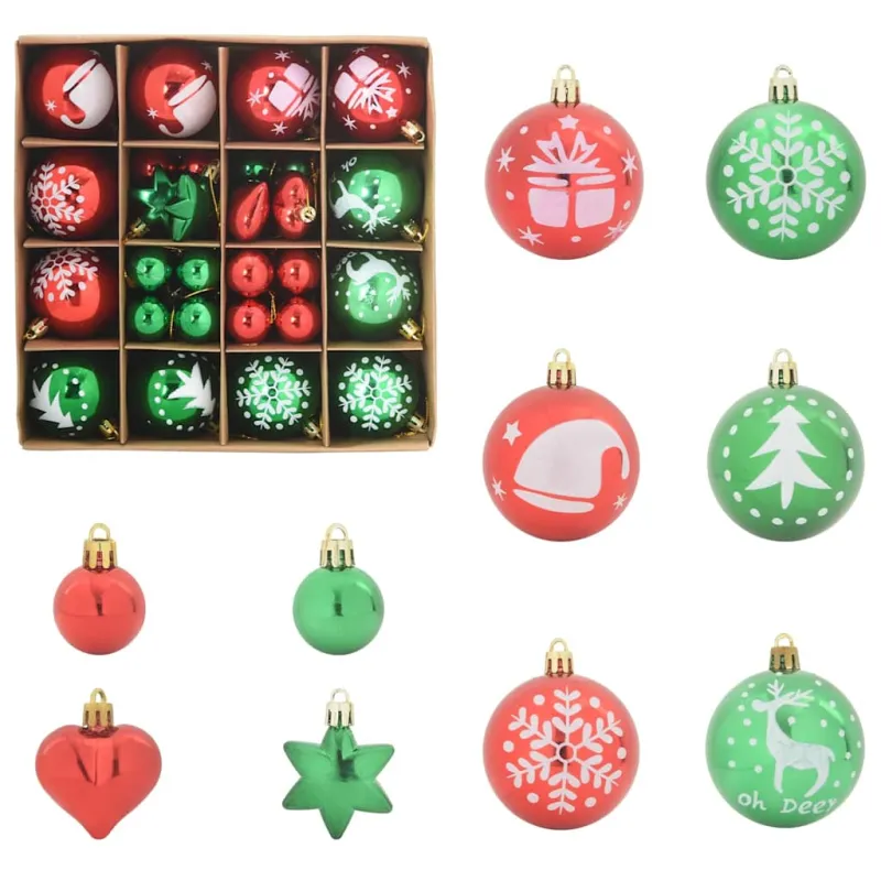 Kalėdinių Kraitės Rinkinys 40 pcs Raudona ir žalia Plastmasė