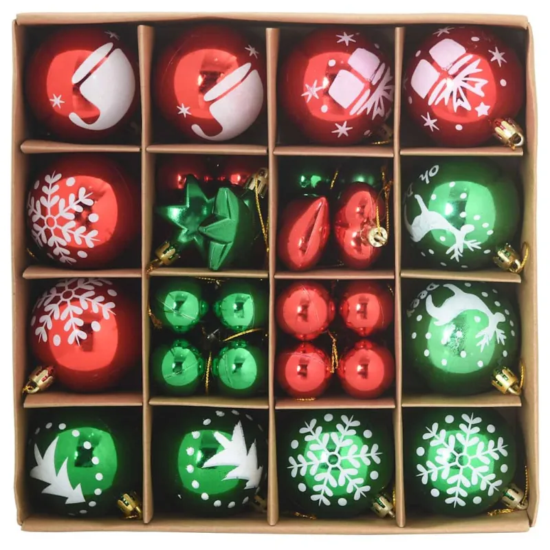 Kalėdinių Kraitės Rinkinys 40 pcs Raudona ir žalia Plastmasė