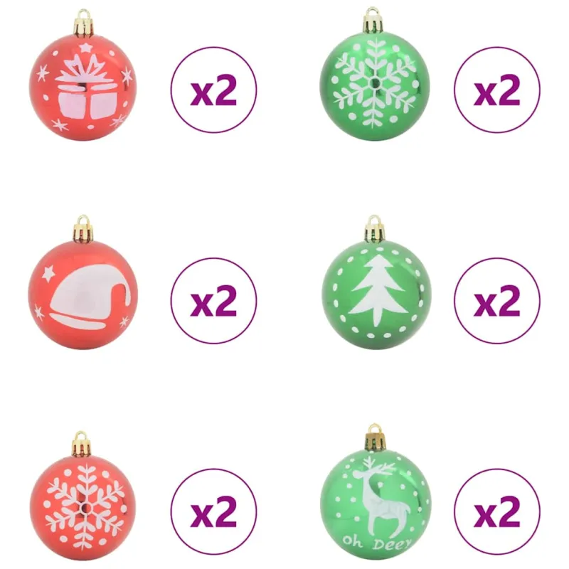 Kalėdinių Kraitės Rinkinys 40 pcs Raudona ir žalia Plastmasė