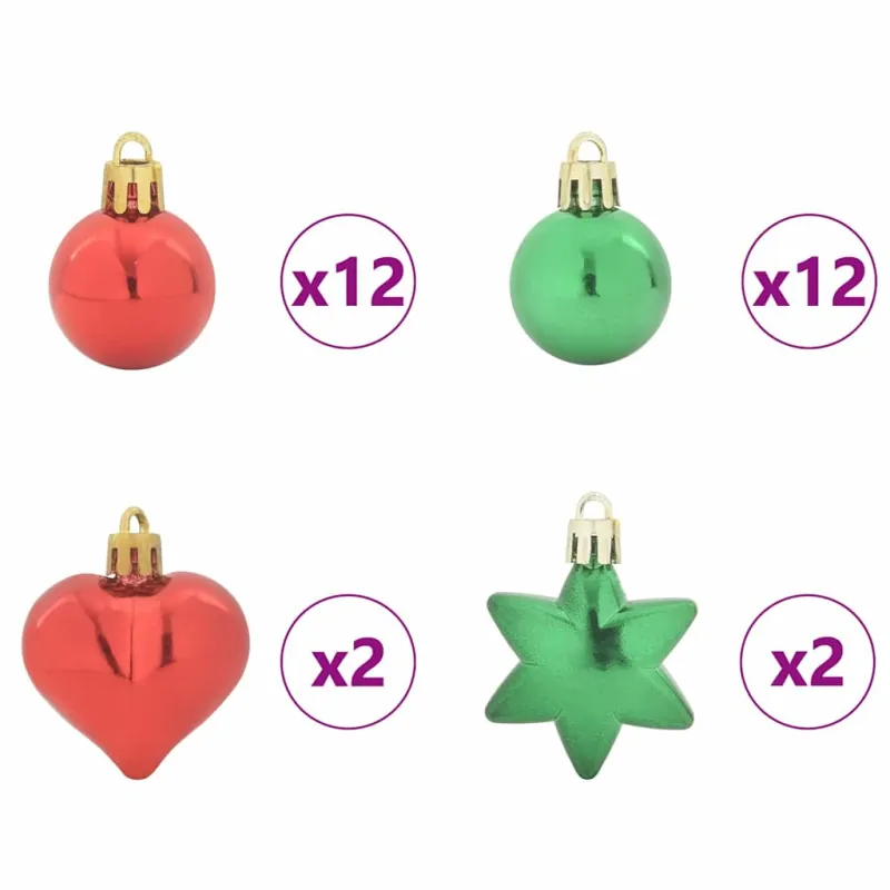 Kalėdinių Kraitės Rinkinys 40 pcs Raudona ir žalia Plastmasė