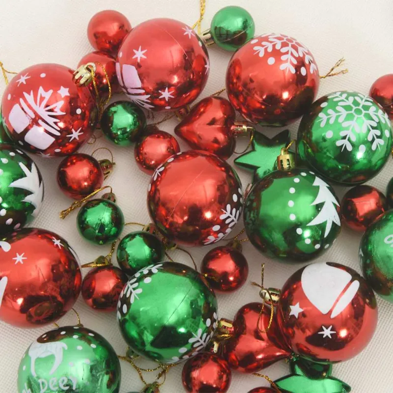 Kalėdinių Kraitės Rinkinys 40 pcs Raudona ir žalia Plastmasė