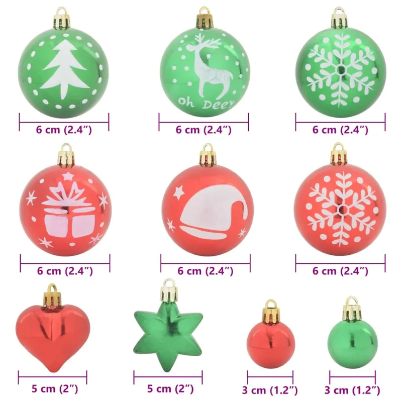 Kalėdinių Kraitės Rinkinys 40 pcs Raudona ir žalia Plastmasė