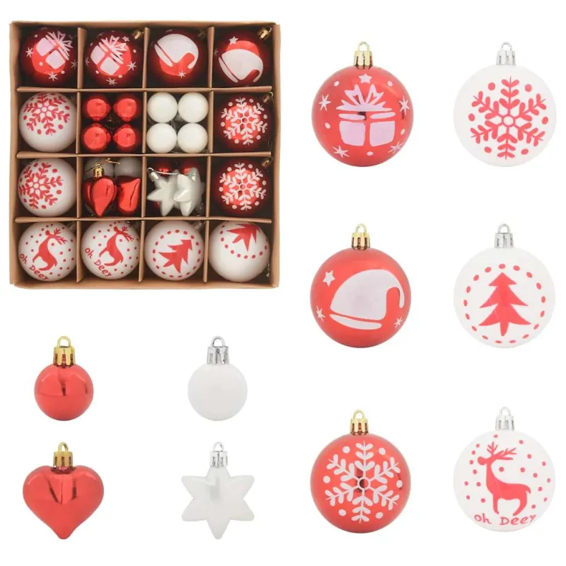 Kalėdinių Kraitės Rinkinys 40 pcs Raudona ir balta Plastmasė
