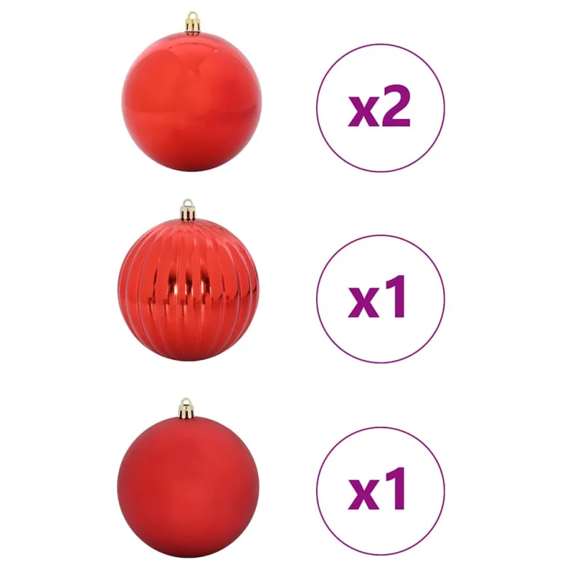 Kalėdų burbulų rinkinys XXL 4 pcs Raudona Plastmasė