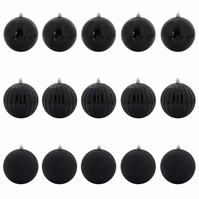 Kalėdų Burbulų Rinkinys XL 15 pcs Juoda Plastmasė