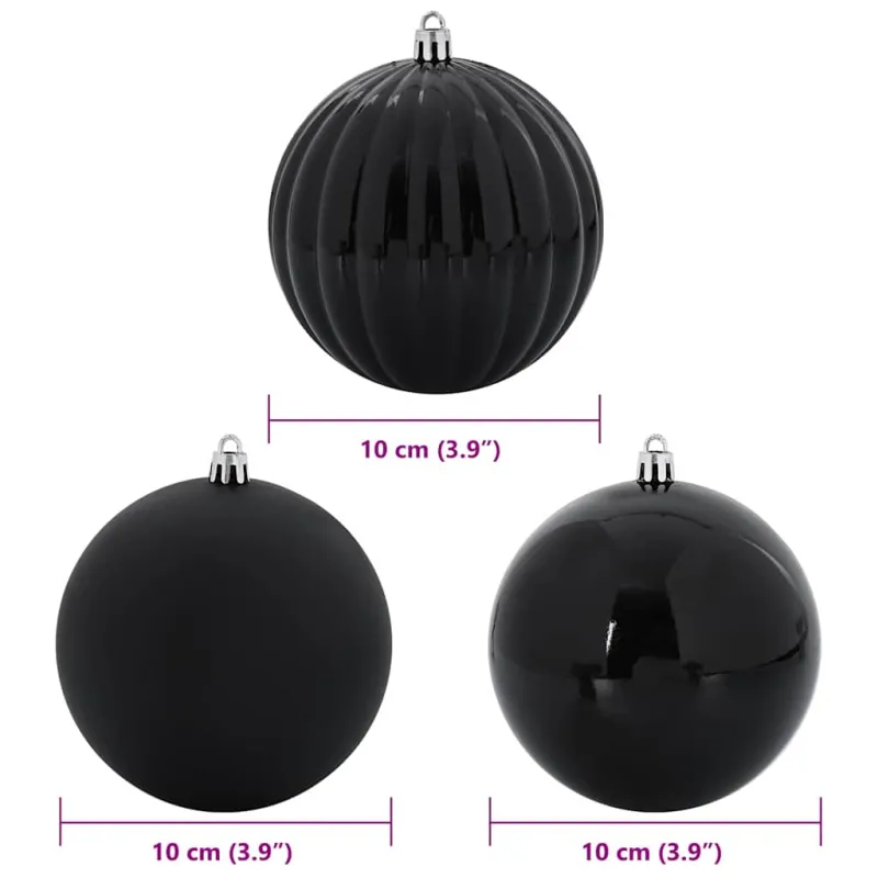 Kalėdų Burbulų Rinkinys XL 15 pcs Juoda Plastmasė