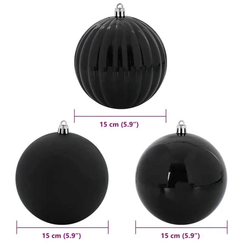 Kalėdų Burbulų Rinkinys XL 9 pcs Juoda Plastmasė