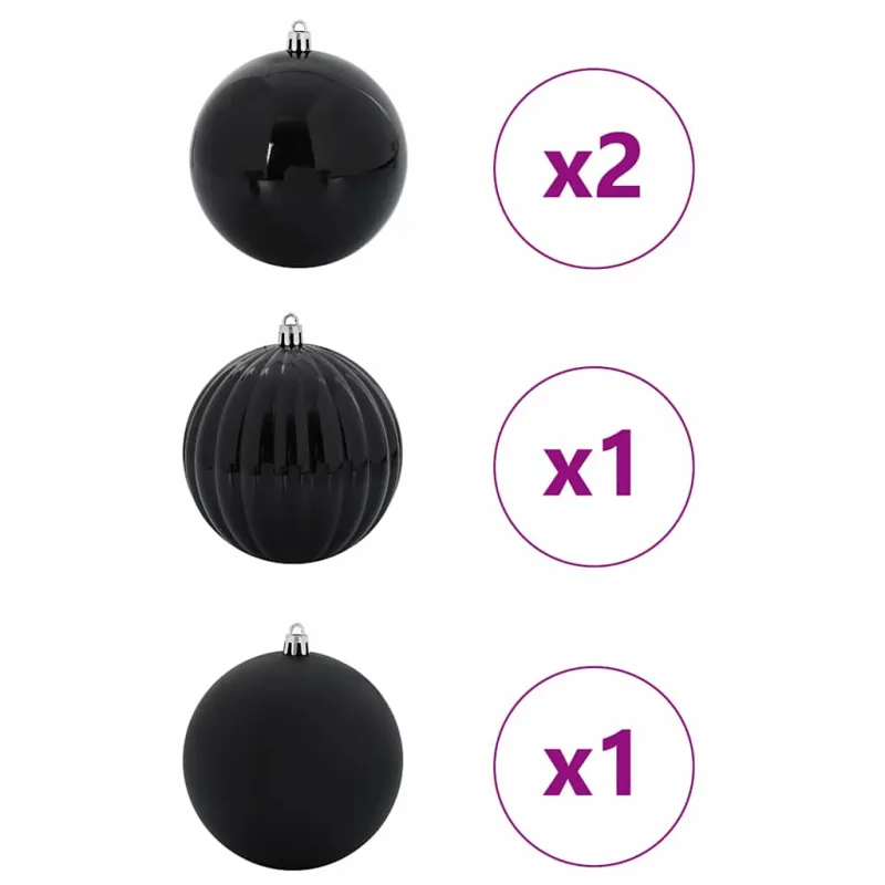 Kalėdinis Kabinamas Rinkinys XXL 4 pcs Juoda Plastmasė