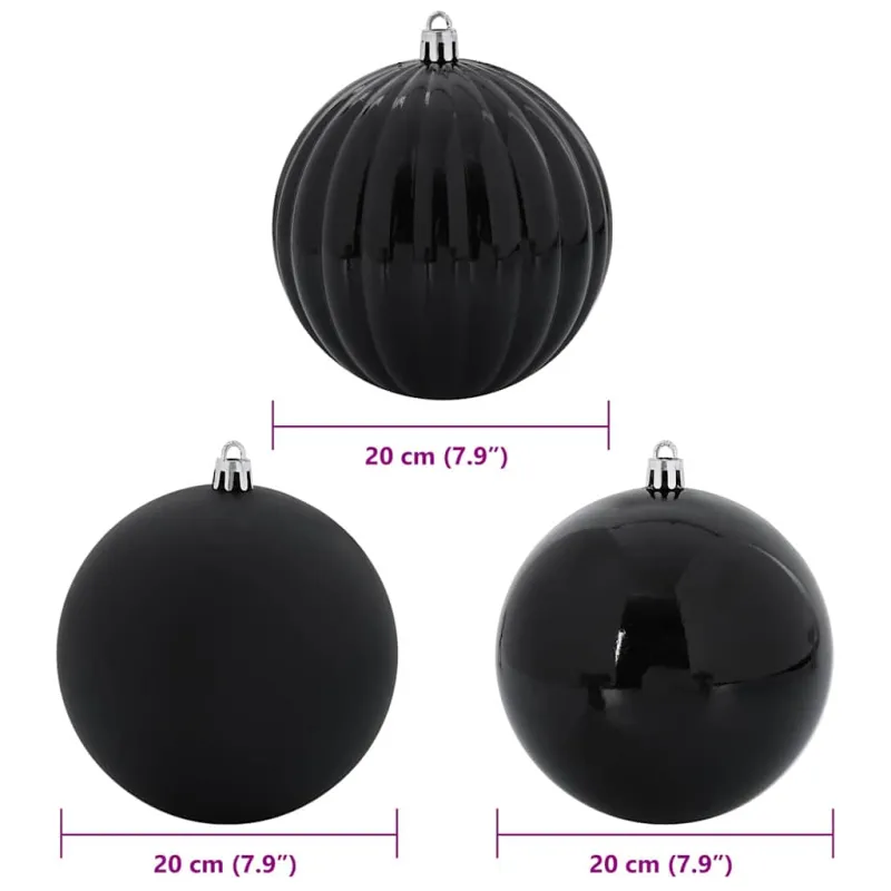 Kalėdinis Kabinamas Rinkinys XXL 4 pcs Juoda Plastmasė