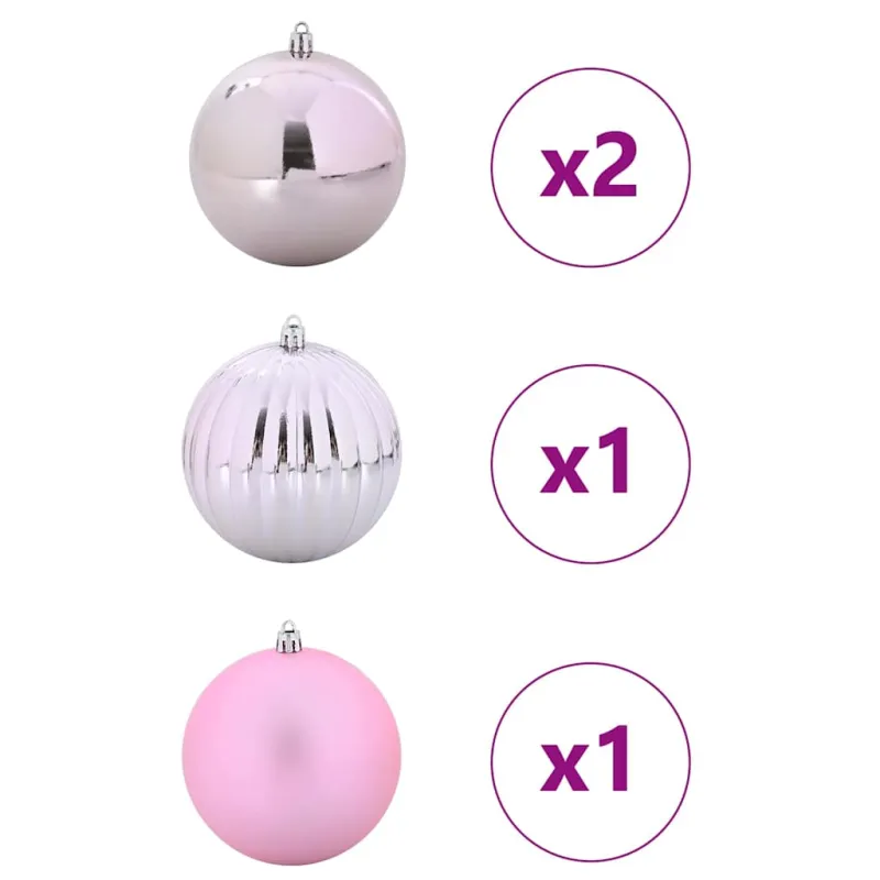 Kalėdinis Kabinamas Rinkinys XXL 4 pcs Rožinė Plastmasė