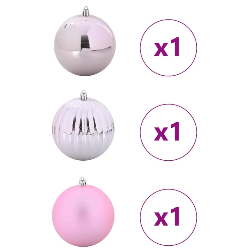 Kalėdinis Kabinamas Rinkinys XXL 3 pcs Rožinė Plastmasė