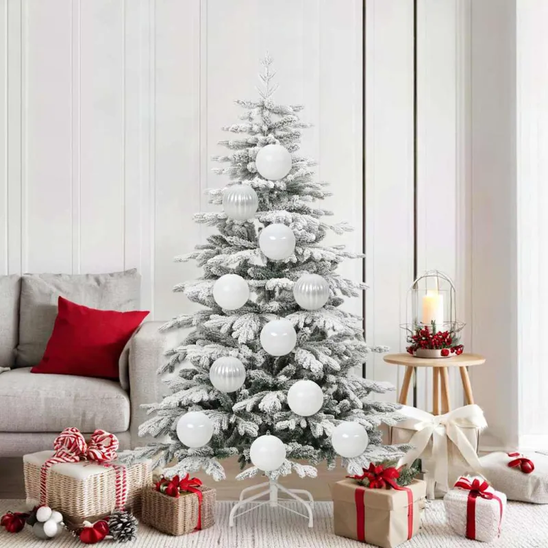 Kalėdinis Kamuoliukų Rinkinys XL 9 pcs Balta Plastmasė