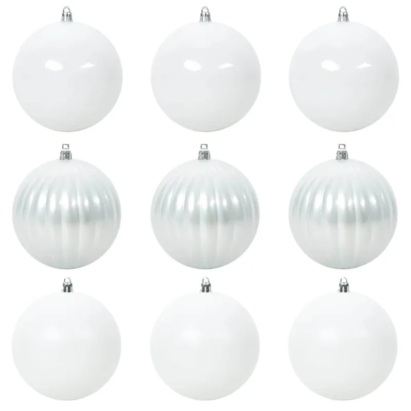 Kalėdinis Kamuoliukų Rinkinys XL 9 pcs Balta Plastmasė