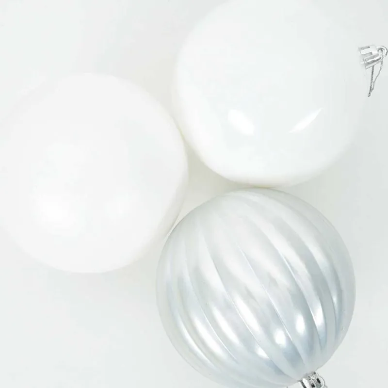 Kalėdinis Kamuoliukų Rinkinys XL 9 pcs Balta Plastmasė