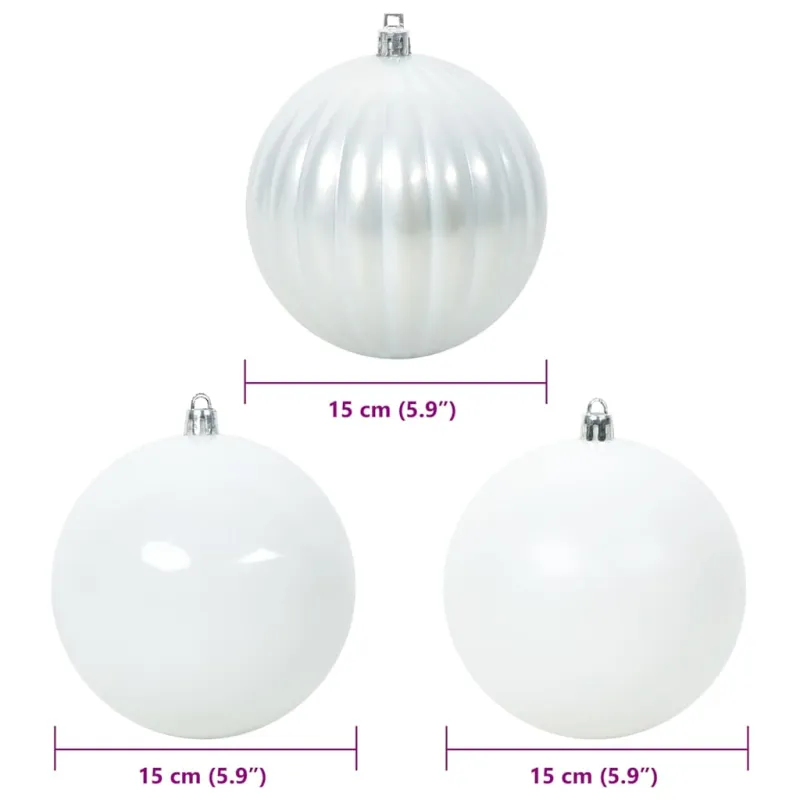 Kalėdinis Kamuoliukų Rinkinys XL 9 pcs Balta Plastmasė